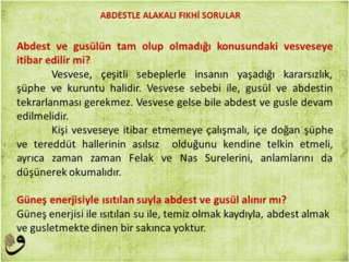 Gusülde Vesvese Nasıl Olur?